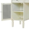 Resenkos 2-in-1 Vanity Desk with Flip-Top Mirror, Dressing Table Set with Drawer & Cabinet, White Oak - 4 of 4