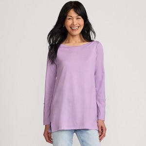 Lands' End Women's Supima Cotton Adjustable 3/4 Sleeve Boatneck Tunic - 1 of 4