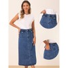 Allegra K Women's Casual High Waist A Line Jean Skirt - 2 of 4