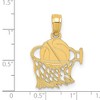 Black Bow Jewelry 14k Yellow Gold Small Basketball in Net Pendant, 12mm (7/16 inch) - 4 of 4