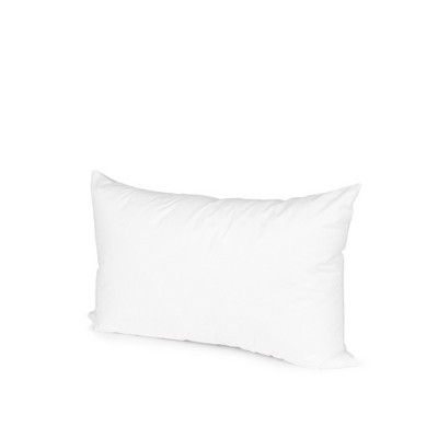 HomeRoots 13" X 21" White Lumbar Cotton Down Blend Throw Pillow Insert