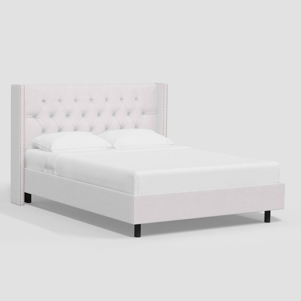 Photos - Wardrobe California King Louis Wingback Platform Bed in Luxe Velvet Titan Snow - Th