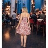 LA LEELA Women's Beach A line Slit Smocked Mini Dress Ruched Tube Top Evening Short Strapless Casual Christmas Tree Dress for Women L-XL Red - 4 of 4
