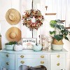 Attop Artificial Fall Wreath for Front Door, Autumn Door Wreath with Lambs Ears Leave Eucalyptus Leaves Berry Festival Decor - 4 of 4