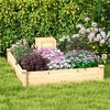 Tangkula Raised Fir Wood Garden Bed 49" x 49" x 10" Open Base Garden Bed w/ Composting Bin - 2 of 4