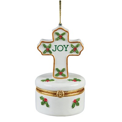 Collections Etc Hand-Painted Trinket Christmas Ornaments of Faith
