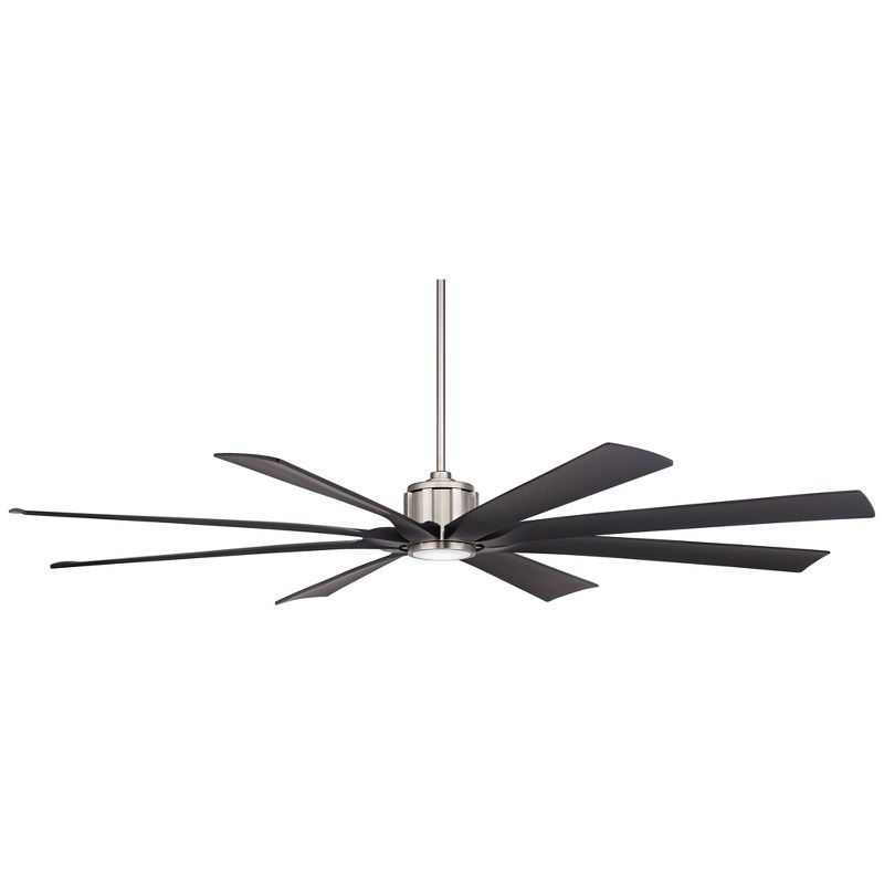 80" Possini Euro Design Defender Modern Indoor Outdoor Ceiling Fan with Dimmable LED Light Remote Brushed Nickel Black Damp Rated for Patio Exterior, 5 of 10