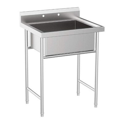 winado 28 x 24 in. 1 Compartment 304 Stainless Steel Sink with Backsplash