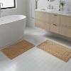 Knightsbridge Stylish And Comfortable Traditional Chain Design 2 PC Cotton Bath Rug Set 20"x30" & 24"x40" Silver - 2 of 4