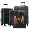 BEAFUP 4-Piece Hard Shell Luggage Set with Spinner Wheels and USB Port - 20",Expandable ABS Durable with Travel Bag,Cup Holder - 2 of 4