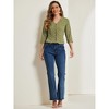 INSPIRE CHIC Women's Polka Dots 3/4 Sleeve Casual Button Front Shirt - 3 of 4