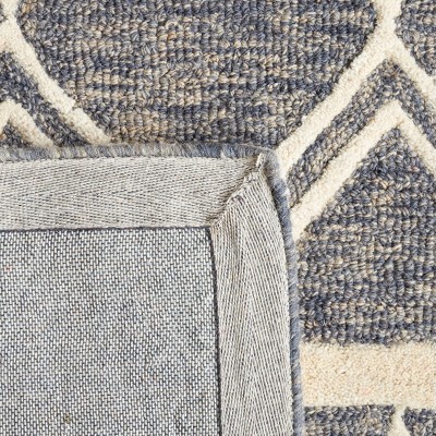 Gray and Ivory Handmade Wool Tufted Runner Rug