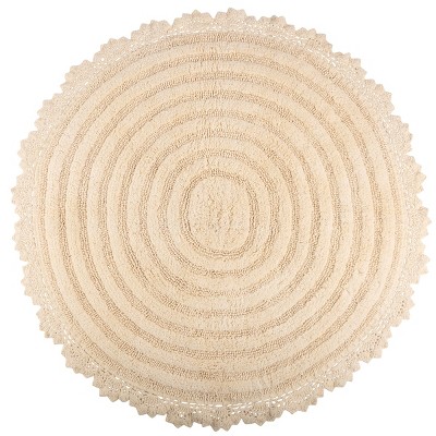 Lavish Home 2-Piece Round Cotton Bath Mat Set