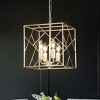 ALOADECOR Modern Industrial Mini Square Cage Pendant Light with Wrought Iron Accents in Antique Silver - 3 of 4