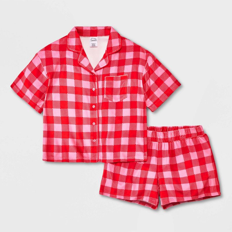 Girls' Short Sleeve Button Up Pajama Set - art class™, 1 of 6
