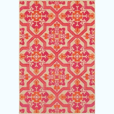 Oriental Weavers Cayman 2541V Sand/ Pink Indoor/Outdoor Area Rug - 6'7" x 9'6"