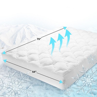 Full White Rayon from Bamboo Mattress Topper with Quilted Design