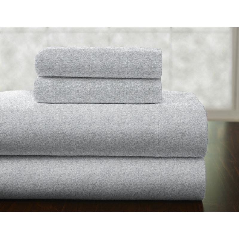 Pointehaven Heavy Weight 100% Cotton Printed or Solid 170 GSM Flannel Sheet Set, 1 of 5