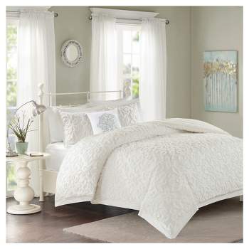 4pc Amber Tufted Cotton Chenille Comforter Set