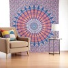 HomeRoots 92" X 84" Orange Purple And Blue Mandala Cotton Hanging Tapestry - 2 of 4