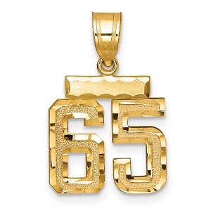 Black Bow Jewelry 14k Yellow Gold, Varsity Collection, Small D/C Pendant Number 65 - 1 of 3