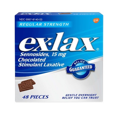 Ex-Lax Regular Strength Stimulant Laxative Chocolated Pc - 48ct