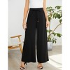 BLUEMING Womens Wide Leg Pants Casual Palazzo Pants Flowy Pants Elastic High Waist Drawstring Lounges - 3 of 4