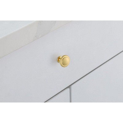 Brushed Gold Round Mushroom Knob Set with Mounting Hardware