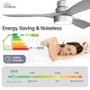 52 inch Solid Wood Ceiling Fan with Lights and Remote Low Profile Outdoor Indoor Modern 3 Blade Fan for Living Room Bedroom Farmhouse Patio - 4 of 4