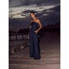 Women's Casual Backless Slim-Fit Smocked Jumpsuit, Elegant Strapless Wide-Leg Romper for Party & Evening Wear - 4 of 4