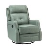 Basilio 28.74 W Tufted Genuine Leather Swivel Rocker Recliner with Nailhead Trims| ART OF LIVING DESIGNS - 2 of 4