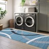 Indoor Modern Stripe Abstract Area Rugs for Living Room Bedroom Ultra Soft Washable Low Pile Non Slip Carpet Thin Floor Mat 2'x6'Blue - 3 of 4