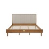 GDFStudio Ophelia Farmhouse Wooden Bed with Upholstered Headboard - 4 of 4