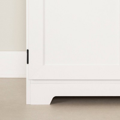 White Farmhouse 2-Door Accent Cabinet with Adjustable Shelving