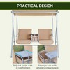Sapphtopaz Porch Swing Glider Chair with Pivot Storage Outdoor Swing with Adjustable Canopy and Cup Holders for Garden, Backyard, Patio - 2 of 4