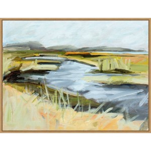 30" x 23" Big Indian Slough in July by Kris Ekstrand Framed Canvas Wall Art Print - Amanti Art: Modern Lithograph, Polystyrene Frame - 1 of 4