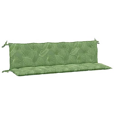 vidaXL 2-Piece Garden Bench Cushions - Leaf Pattern Oxford Fabric - Water-Resistant & Lightweight - Non-Slip with Attached Ropes
