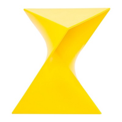 Vibrant Yellow Triangular Vanity Stool/Side Table