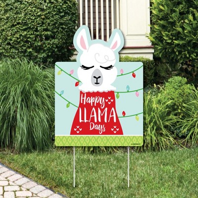 Big Dot of Happiness Fa La Llama - Party Decorations - Christmas and Holiday Party Welcome Yard Sign