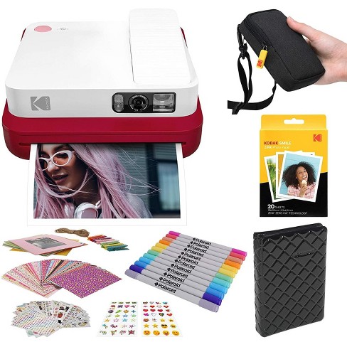 Kodak Printomatic Instant Camera Black Bundle 20 Pack Zink Paper