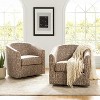 Set of 2 Liria Wooden Upholstered Barrel Chair for Livingroom with Metal Swivel Base | ARTFUL LIVING DESIGN - 2 of 4