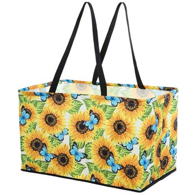 The Lakeside Collection Jumbo Polyester Household Storage Bin Organizer with Handles Fashion Print