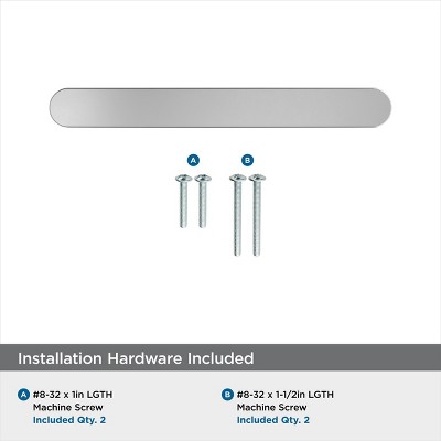 Polished Chrome 3-3/4 inch Modern Cabinet Drawer Pull