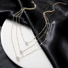HTUTWOO 3 Tier Boho Necklaces, Dainty Rhinestones Star Layered Choker Necklaces Fashion Love Pendant, Adjustable Layering Necklaces for Women - 2 of 4