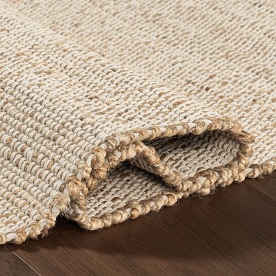 Handwoven Natural Jute and Cotton Blend Runner Rug