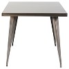 Austin 32" Metal Dining Table Cleared Brush Silver Finish - LumiSource: Mid-Century Modern, 4-Seat Square Kitchen Table - 3 of 4