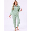 INSPIRE CHIC Women's Pajama Set Fleece Long Sleeve Fluffy Loose Plush Pants with Pockets Warm Winter Sleepwear - 3 of 4