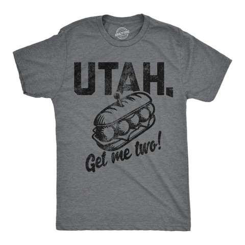 Мужские футболки Crazy Dog T-Shirts, Inc. Mens Funny T Shirts Utah Get Me Two Sarcastic Sandwhich Graphic Novelty Tee For Men - Crazy Dog Men's T Shirt With Movie Sayings Dark Grey XL
