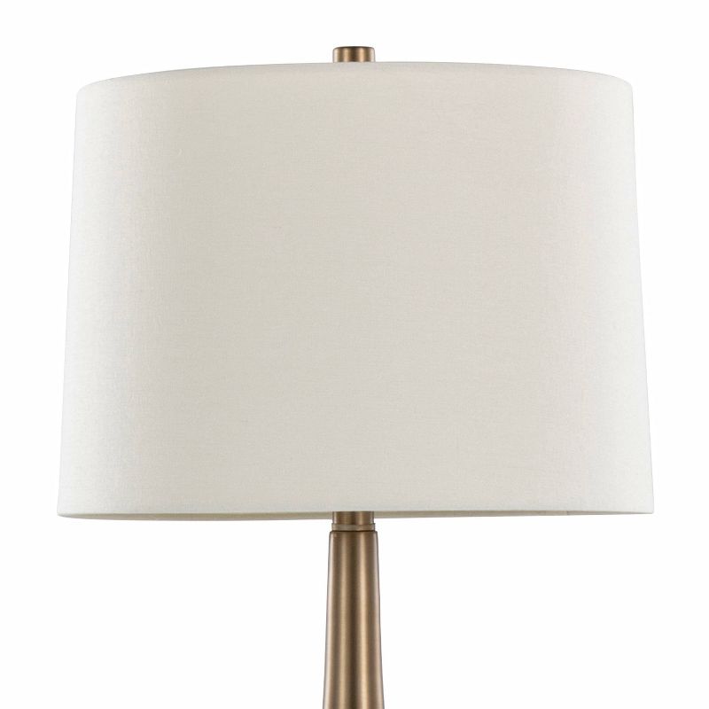 LumiSource (Set of 2) Diana 29&#34; Contemporary Metal Table Lamps Matte Golden Bronze with White Linen Shade from Grandview Gallery, 5 of 8