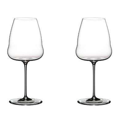 Riedel Winewings Cabernet Champagne Tall and Long Thin Single Stem Crystal 35 Ounce Wine Glass for Rose Champagne, Clear (2 Pack)